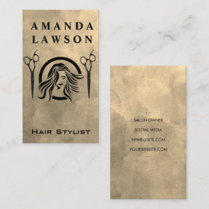 Hair and Scissors Logo Business Card