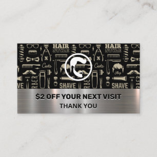 Hair Beard   Barber Tools Pattern   Discount Business Card