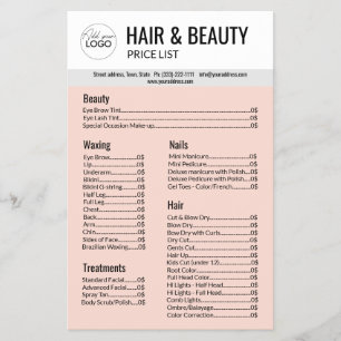 Hair Beauty Body Wax Manicure Pedicure Pink Grey Flyer