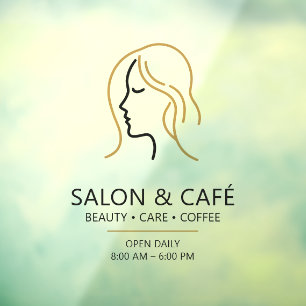 Hair & Beauty Salon Café Opening Hours Window Cling