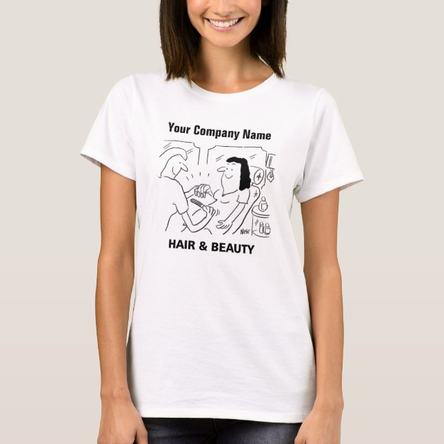 Hair & Beauty Salon Cartoon T-Shirt (Front)