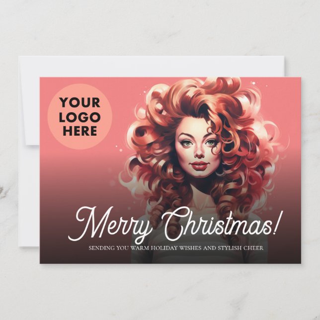 Hair Beauty Salon Clients Business Christmas  Holiday Card (Front)