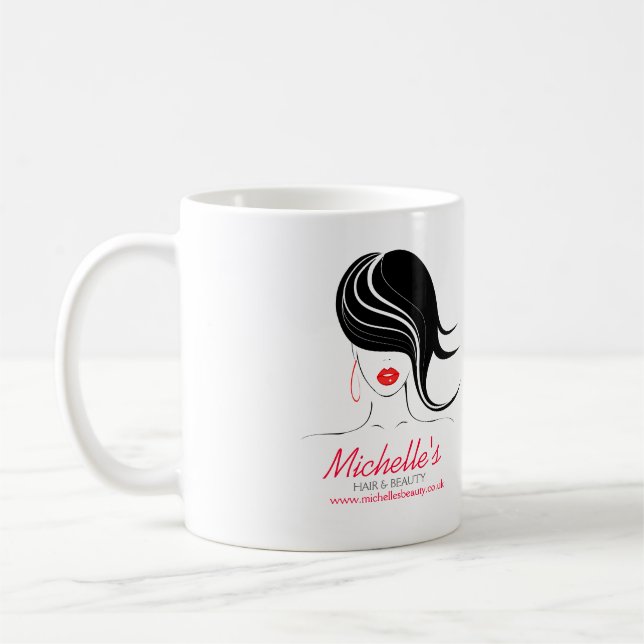 Hair & Beauty salon company branding Coffee Mug (Left)