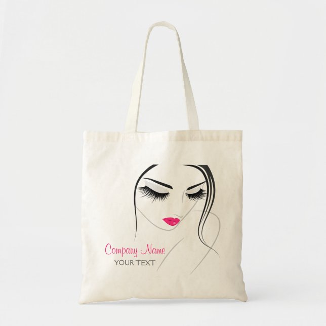 Hair & Beauty salon female lashes Tote Bag (Front)