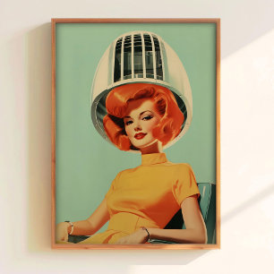 Hair & Beauty Salon Print Hairdresser Wall Art 50s