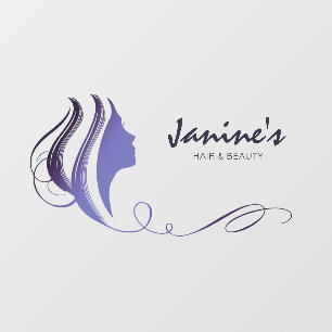 Hair & Beauty Silhouette Bue ID873 Window Cling