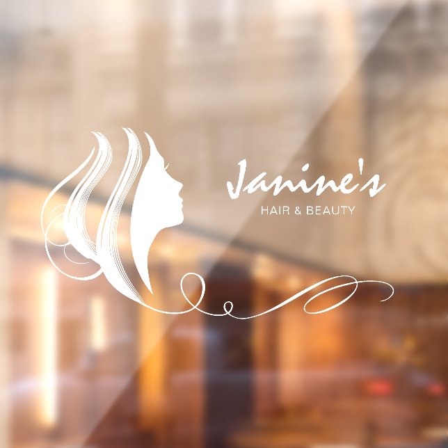 Hair & Beauty Silhouette White ID873 Window Cling (Sheet 2)