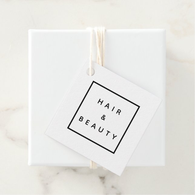 HAIR + BEAUTY stylist business promotion label (In Situ)