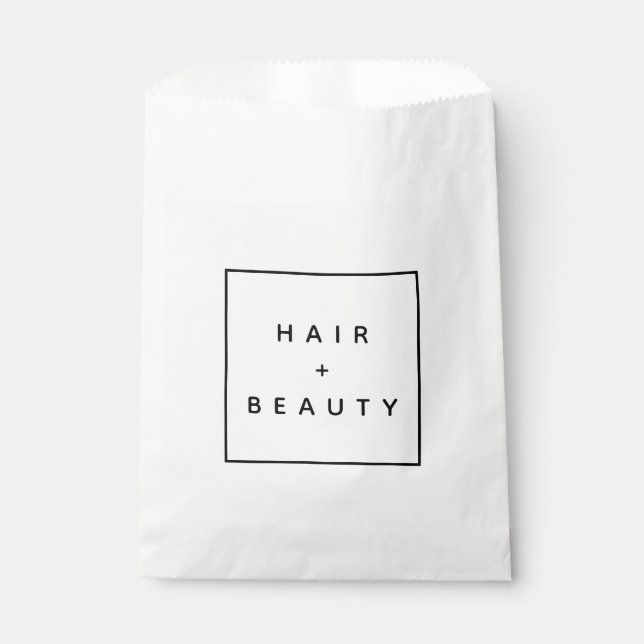 HAIR + BEAUTY stylist elegant logo gift bag (Front)