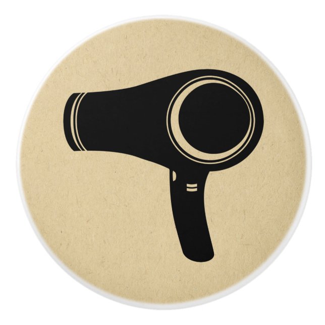 Hair Blow Dryer Retro Style Art Ceramic Knob (Front)