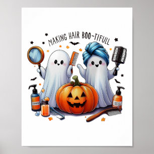 Hair Bootiful Halloween Hair Stylist Ghost Pumpkin Poster