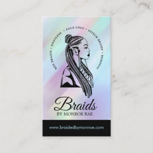 Hair Braider   Braid Stylist   Hair Salon Holo Business Card