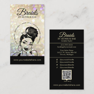 Hair Braider/Braids/Braiding/Salon - QR Code/Logo  Business Card