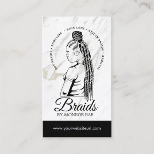 Hair Braider, Braids, Braiding Stylist, Hair Salon Business Card