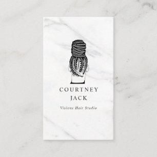 Hair Braider Braids Hairstylist Luxury Marble  Business Card