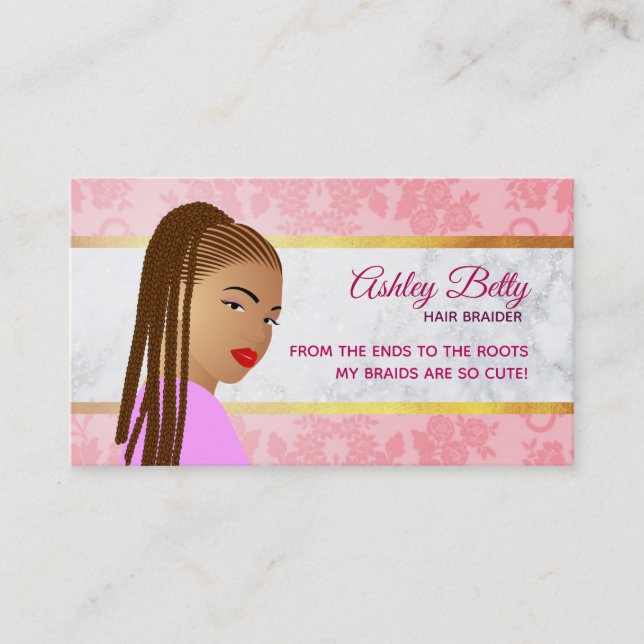 Hair Braider Business Cards (Front)