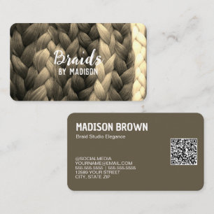 Hair Braider Custom QR Business Card