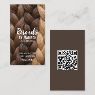 Hair Braiding Custom QR Business Card