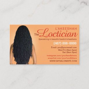 Hair Braiding Loctician Business Card Template