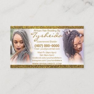 Hair Braiding Loctician Business Card Template
