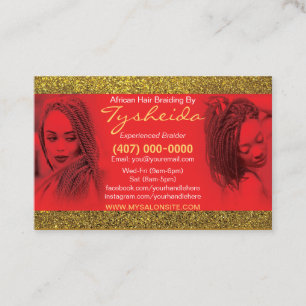 Hair Braiding Loctician Business Card Template