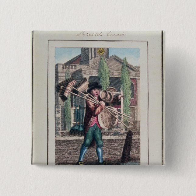 Hair Brooms, Shoreditch Church 15 Cm Square Badge (Front)