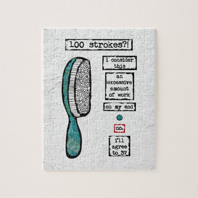 Hair Brush Contract Jigsaw Puzzle - Funny Beauty (Vertical)