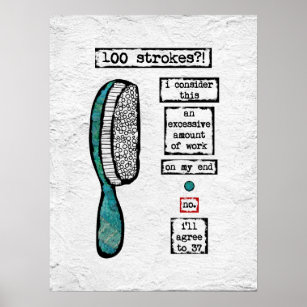 Hair Brush Contract Poster Art Print Funny Beauty
