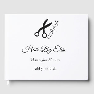 Hair by add name contact info social media website guest book