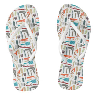 Hair Care Pattern Flip Flops