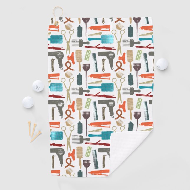 Hair Care Pattern Golf Towel (InSitu)