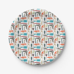 Hair Care Pattern Paper Plate