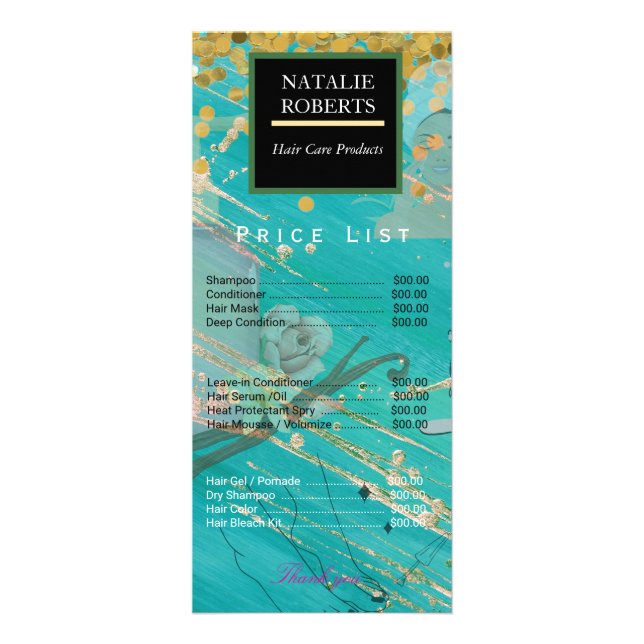 Hair Care Products  Rack Card (Front)