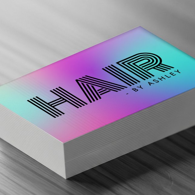 Hair Care Professional Modern Neon Pink & Blue Business Card (Hair Care Professional Modern Neon Pink & Blue Business Card
)