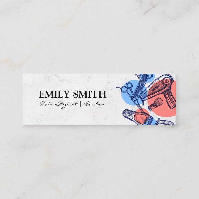 Hair Care Tools | Barber | Hair Stylist Mini Business Card (Front)