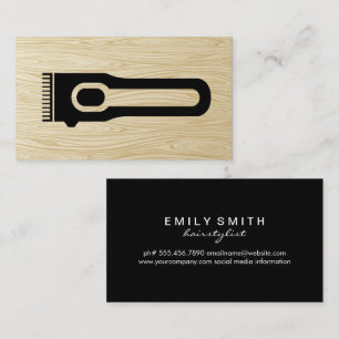 Hair Clipper   Barber   Hair Stylist   Wood Business Card