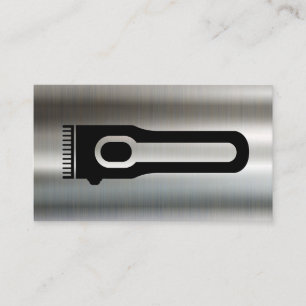 Hair Clipper   Barber   Metallic Background Business Card