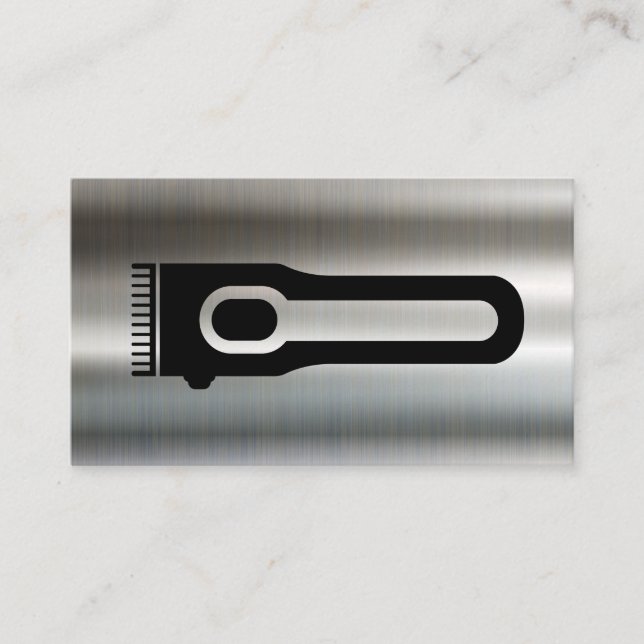 Hair Clipper | Barber | Metallic Background Business Card (Front)