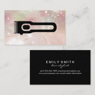 Hair Clipper   Barber   Star Dust Glow Bokeh Business Card