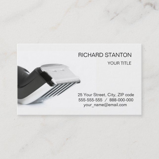 Hair clipper business card (Front)