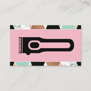 Hair Clippers   Modern Geometric Pattern Business Card