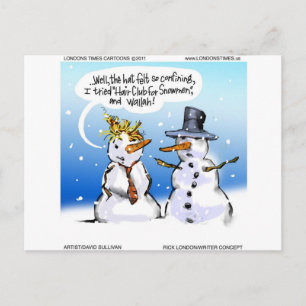 Hair Club For Snowmen Funny Christmas Holiday Postcard