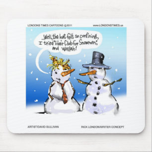 Hair Club For Snowmen Funny Christmas Mouse Mat