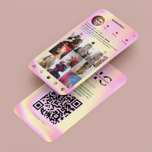 Hair Colourist Stylist Therapist Yellow Pink IG  Business Card