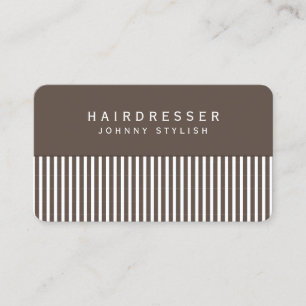 Hair comb inspired look tan business card