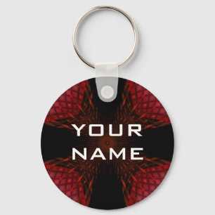 Hair Cross Red Key Ring