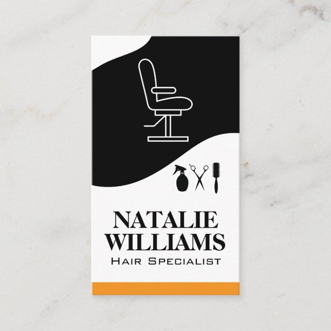 Hair Cutting Tools | Salon Chair Business Card (Front)