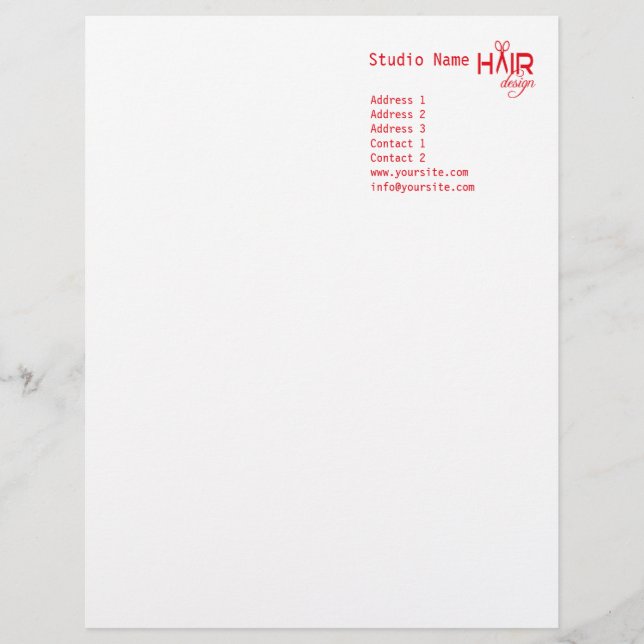 Hair Design 1 - Letterhead (Front)