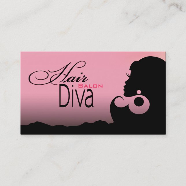 Hair Diva - Beauty Salon Beautician Hair Stylist Business Card (Front)