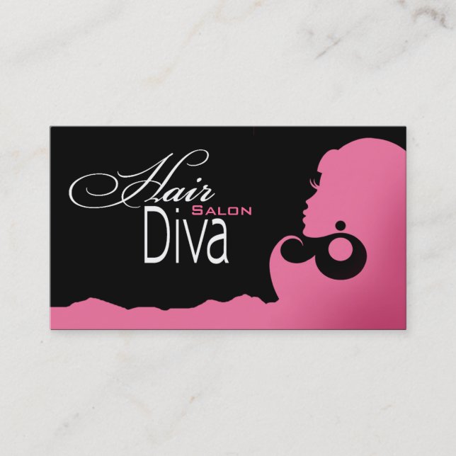 Hair Diva - Beauty Salon Beautician Hair Stylist Business Card (Front)